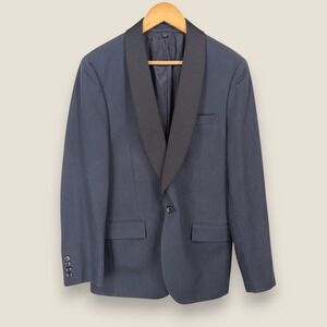 J.Crew Ludlow Tuxedo Jacket Mens 38R Navy Blue Black Shawl Lapel Cotton Formal